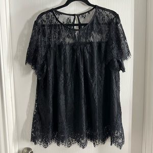 SHEIN Black Lace Top